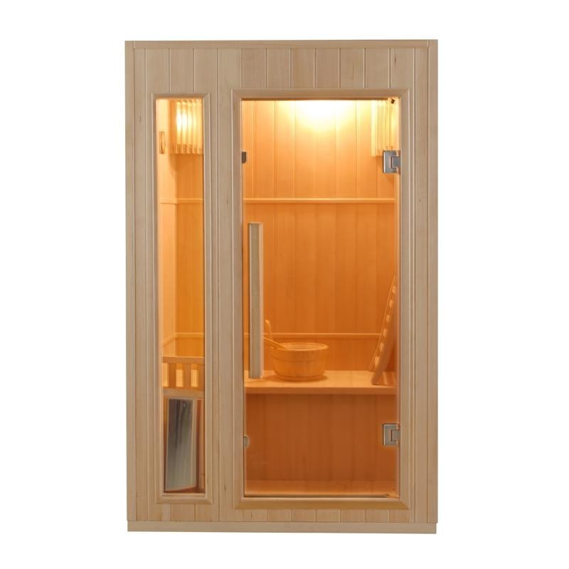 finská sauna ZEN 2 je navržena pro dvě osoby a vyrobena z kvalitního dřeva kanadského jedlovce