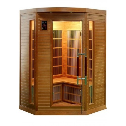 infrasauna LA PROVANCE 2-3 Infrasauna pro dvě až tři osoby kde vnitřní i vnější obložení tvoří tmavý kanadský jedlovec