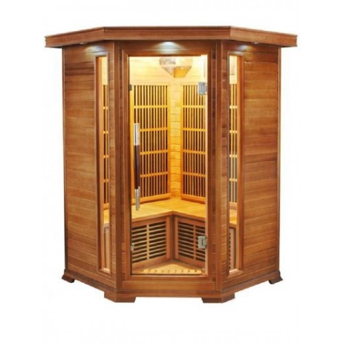 luxusní infrasauna LUXE 2-3 Infrasauna má vnitřní a vnější obložení kabiny je vyrobeno z vzácného červeného kanadského cedru