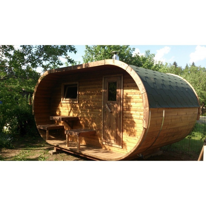 tylová finská oválná Sauna 400 Thermowood je koutkem odpočinku kdekoli si budete přát