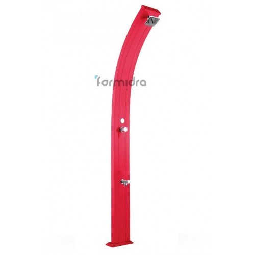 SPRING 30L, solární sprcha Formidra, červená je navržena jednak jako 30 litrový zásobník na vodu a zároveň jako solární kolektor