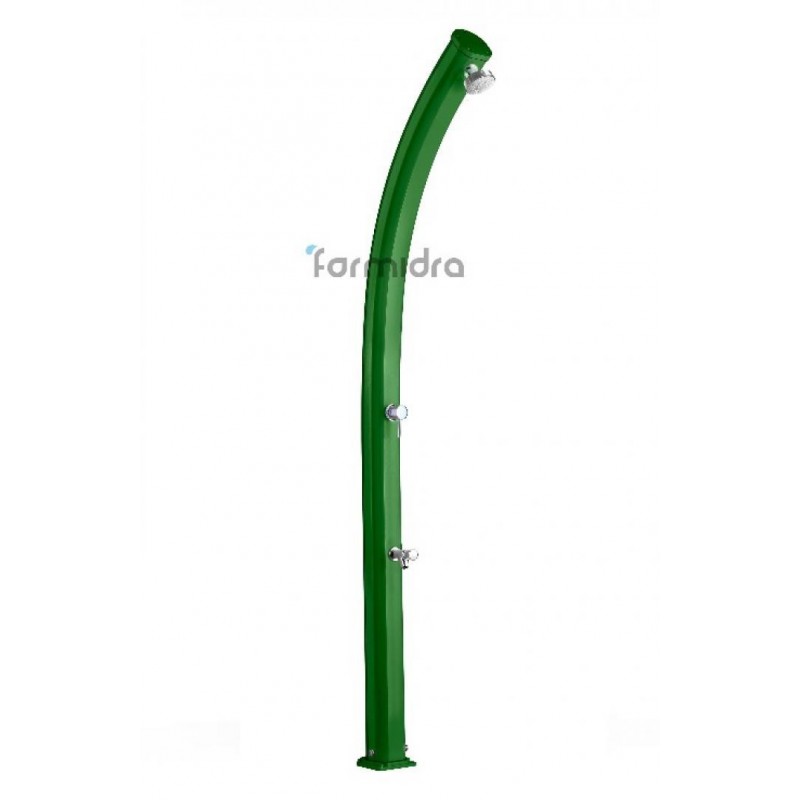 JOLLY 25L, solární sprcha Formidra, Zelená jednoduše připevníte k podlaze dodanými vruty s hmoždinkami a připojíte zahradní hadi