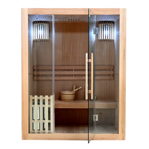 Finská sauna PERINNE 3 pro tři osoby velmi krásné provedení z kanadského smrku