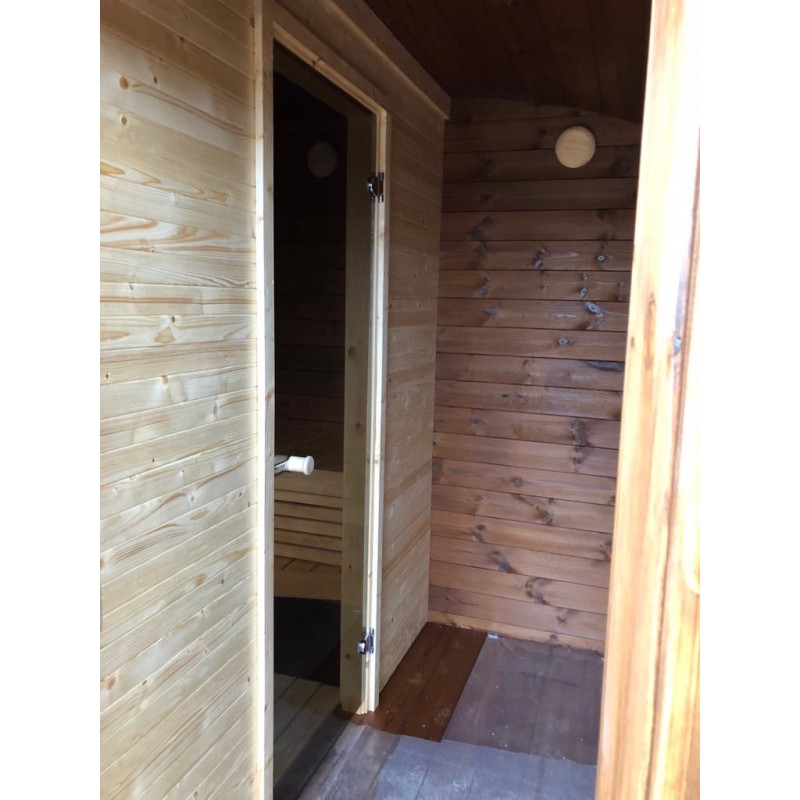 Oválná sauna MUSHROOM střední, krásný vstup