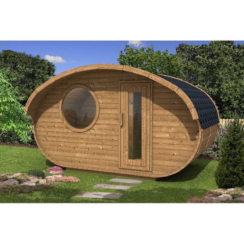 Oválná sauna MUSHROOM střední, Mushroom sauny jsou útulné relaxační domečky, které poskytují dostatek pohodlí.