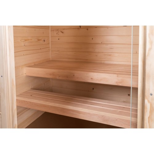 Sauna Hanscraft OULU HS2 pro 3 osoby Montáž sauny je jednoduchá a rychlá – stavebnicový systém.