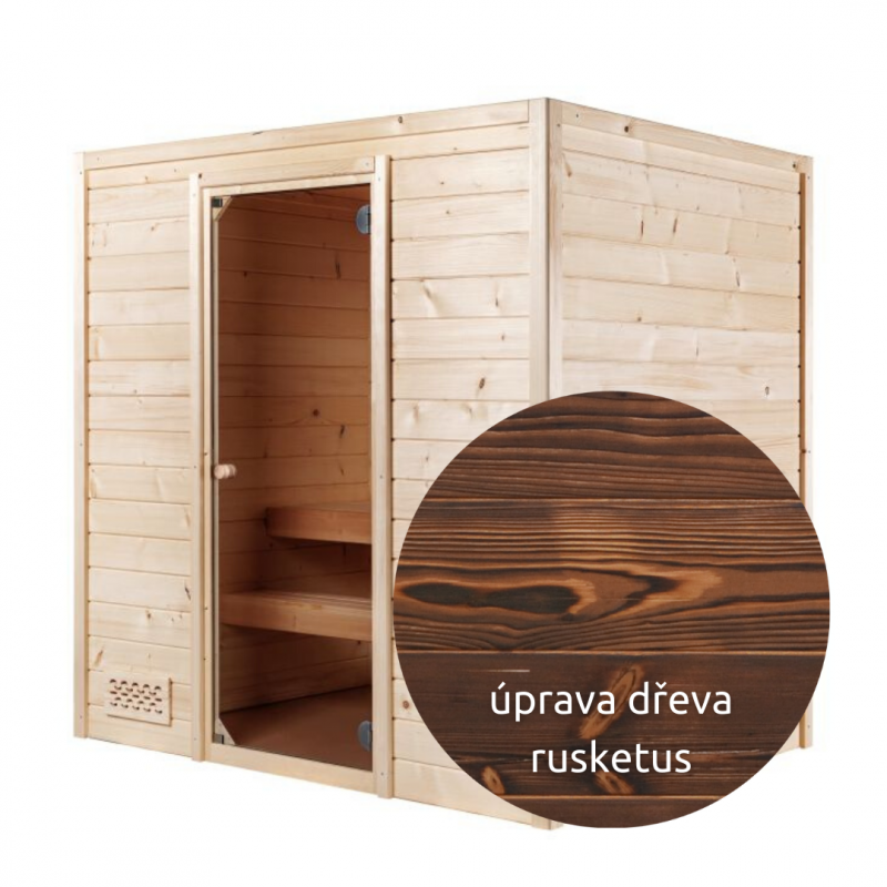Sauna Hanscraft OULU RUSKETUS HSR2 pro 3 osoby , kvalitní sauna ze smrkového dřeva, krásny vzhled a dlouhá životnost 